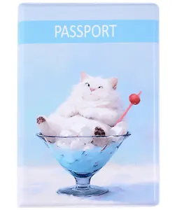 Обложка для паспорта Сладкие коты Коктейль (Котик в бокале) (ОП2024-419)