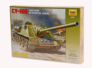 Сборная модель ЗВЕЗДА, Бронетехника, Самоходное орудие, СУ-100, 1:35