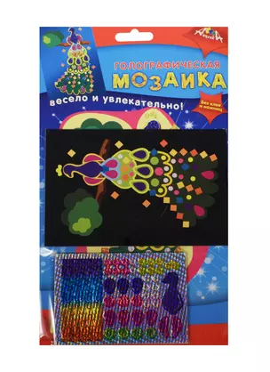 Мозаика голографическая А6 Павлин 2 (C2600-08) (Апплика) (набор д/творч.) (4+) (упаковка) — 2488820 — 1