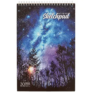 Скетчбук «Звёздное небо», чёрная бумага, 30 листов, А4