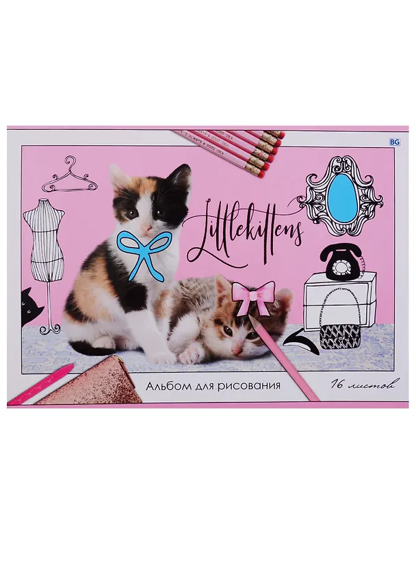 Альбом для рисования «Little kittens» BG А4, 16 листов, скрепка, в ассортименте 246406 — 3