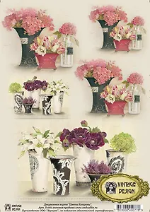 Декупажная карта Цветы Катрины (S-077) (упаковка)