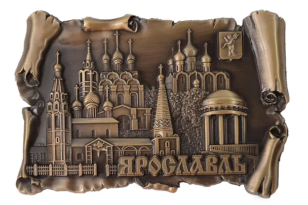 Магнит свиток Беседка Коллаж (Ярославль) (металл) (96х65) (027-4BR-27K14) 3159284 — 1