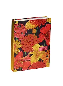 Ежедневник недат. А6 120л "ЯРКИЕ ЦВЕТЫ" 7БЦ, печать по ткани, тиснение фольгой, Феникс