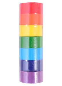 Бумажные клейкие ленты Радужные (661702) (15 мм) (3 м) (7 диз.) (упаковка) (Washi Tapes) (Остров сокровищ)