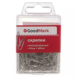 Канцелярские скрепки GoodMark, 28 мм, 100 штук — 240859 — 1