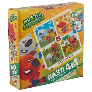 Пазл ORIGAMI Набор.4в1 9-16-25-36эл. "МиМиМишки. Лакомый кусочек" 03514