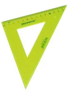 Угольник 14см 45*90*45 пластик, прозр., ассорти, schoolФОРМАТ
