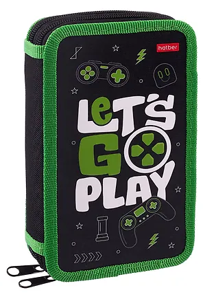 Пенал 2 отделения "Let's go play" 19*11 см 3080315