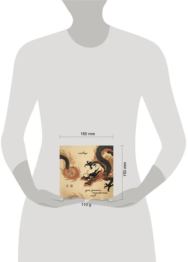 Книга Словарь для записи китайских слов (15х15 см) (Винтажный дракон) () — 10