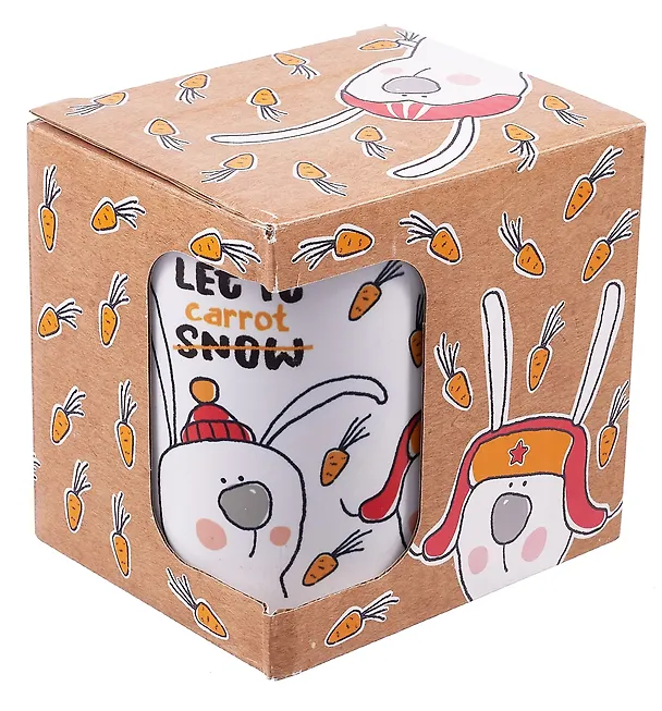 Кружка Символ года Зайцы Let it carrot (керамика) (330мл) (коробка) (K2022-67) 2936598 — 1