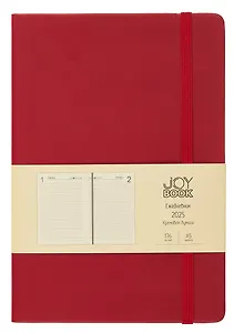 Ежедневник дат. 2025г. А5 176л "Joy Book" пряное вино, 7Б, тв.переплет, иск.кожа, резинка, карман, скругл.углы, тонир.блок, ляссе, инд.уп