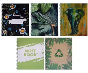 Тетрадь 96л кл. "Зеленый микс" гребень, мел.картон, мат.ламинация, цв.тонир.офсет 60г/м2, ассорти 3044273