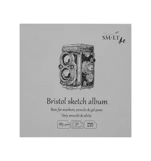 Скетчбук 9*9см 32л "SMLT Art Authenticbaby Bristol", 185г/м2, белая бумага, 7БЦ — 2932313 — 1