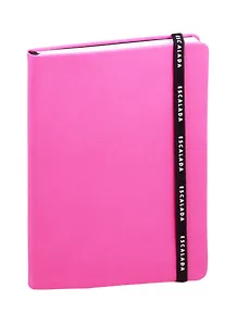 Книга для записей А5 96л кл. розов.иск.кожа, интегр.переплет, резинка, ляссе, инд.уп.