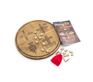 Гадание Вуду на доске Ифы. В комплекте: круглая спиритическая доска из сосны 320х320 мм, 16 каури (материал бук) в бархатном мешочке, книга-руководство