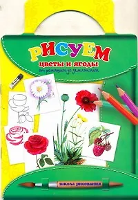 Рисуем цветы и ягоды: от ромашки до земляники / (мягк) (Школа Рисования). Емельянова Т. (АСТ)