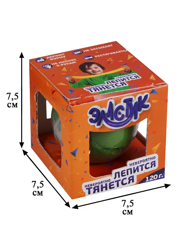 Тянущийся пластилин ТМ Эластик зеленый , 120гр. 2650551 — 2