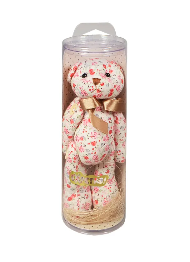 Игрушка мягкая в тубусе Медведь роза (15х7х5 см) (A180) 2447702 — 1