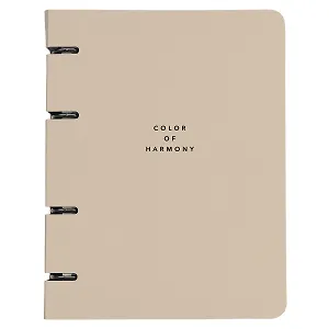 Тетрадь 120л кл. "Block", бежевый, на кольцах, мел.картон, микротекстурирование, ламинация