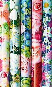 Бумага упаковочная 70см*2м Flower Dreams, инд.уп., ассорти, STEWO