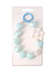 Брелок Сердечки и цветы перламутровые (ПВХ) (12см) (12-4308-202412-K38)