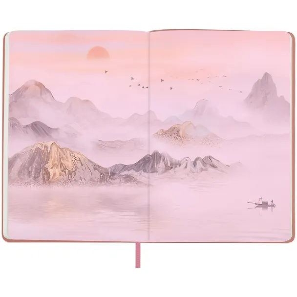 Книга для записей А5 80л лин. "Sakura. Karahafu" кожзам, с резинкой, тиснение фольгой 3103403 — 8