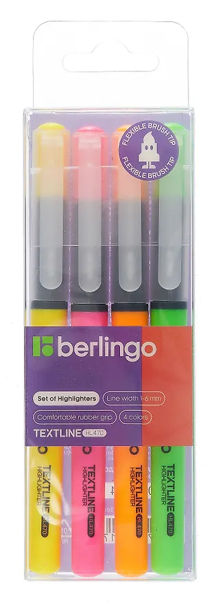 Текстовыделители 4 цвета "Textline HL470" 3098699 — 3