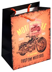 Пакет подарочный бумажный А5 23*18*10 "Moto style", нейтр., мат. ламинат, Kairui