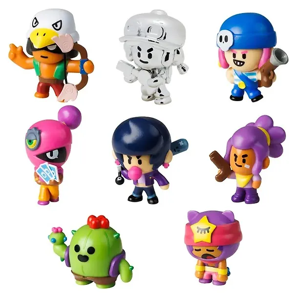 Набор коллекционных фигурок Brawl Stars, 8 шт., 2 редких героя: Спайк и Сэнди, (5см), (BRW2070A) 3086957 — 2