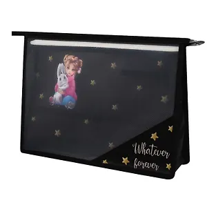 Папка для труда А4 "ДЕВОЧКА И ЗАЙКА" 33*23см пластик, молния, внутр.блок для канц.принадлежностей