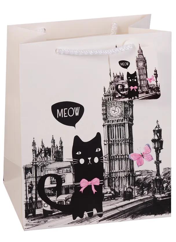 Пакет подарочный бумажный А5 "Cat traveller", детский 243496 — 2