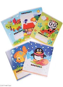 Тетрадь в клетку "Забавная аппликация", 12 листов, в ассортименте