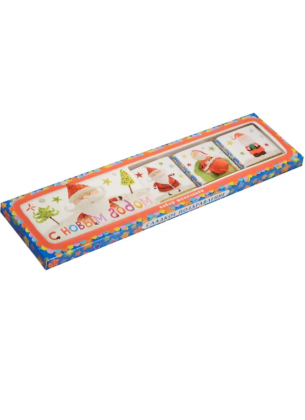 Набор квадратных шоколадок MARZIPAN (С Новым Годом!) 40 г (4 х 10г) 2559331 — 1
