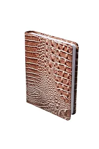 Ежедневник недат. А5 192л "Аллигатор" мокко, поролон, офсет, каптал, ляссе, закругл.углы, перф.углы, Escalada