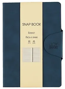 Книга для записей. А5 80л лин. "Snap book. No 6" иск.кожа, тв.переплет, магн. клапан, термотеснение, ляссе, инд. уп.