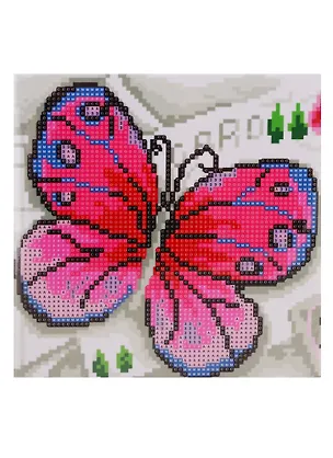 Набор для творчества TUKZAR Алмазная мозаика 20х20см Бабочка, на подрамнике, частичная выкладка 2792747