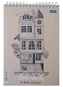 Скетчбук А5 32л "Сказочный домик" крафт бумага 170г/м2, тв.подложка, гребень