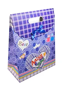 Пакет подарочный бумажный А4 24*12,5*32 "Приятный момент" на липучке, мат. ламинат, выруб. ручка, ML