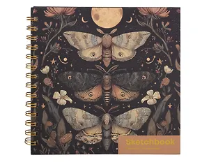 Скетчбук 195*195 40л "Магия леса. Мотыльки" 160г/м2, тв.обложка, спираль