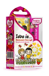 Набор Love is Бальзам для губ Клубника-банан+карамель (ПВХ бокс) (12х6,5) (Гк-134/12)