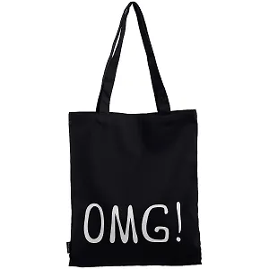Сумка-шоппер OMG! черная, текстиль 40см.*32см.