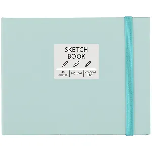 Скетчбук А6 40л "Free hand. No. 1" синий, гладкая бумага, 140г/м2, тв.обложка, резинка