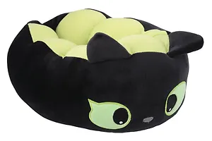 Подголовник с кнопкой Котик мордочка (зеленый фон) (текстиль) (30х30) (12-35011-202509-NI-104)