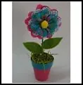 Декорат. украшение для интер. Цветочек в горшочке (23324) (24см)