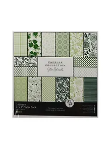 Бумага для скрапбукинга зеленый (11022902) (15х15см) (32л.) (16 дизайнов по 2л.) (упаковка)