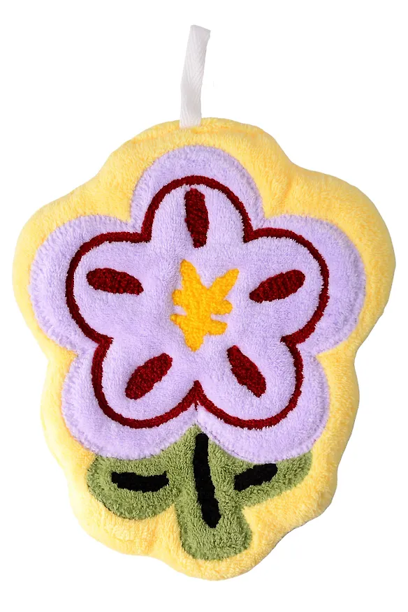 Полотенце Цветок сиреневый (флис) (20х24) (12-towel-202508-4) 3121770 — 2