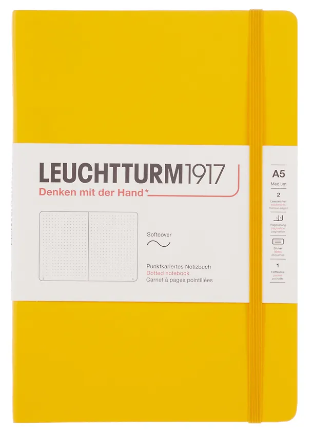 Книга для записей A5 61л тчк. "Medium" мягк.обложка, цвет подсолнух, Leuchtturm1917 3166561 — 1