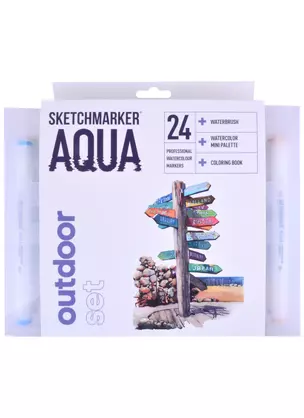 Маркеры акварельные 24цв Aqua Pro Outdoor Set , к/к, Sketchmarker — 262596 — 1