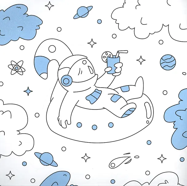 Книга Блестящая раскраска. Космические приключения () — 3